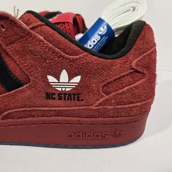 Mens 12.5 Adidas Forum Low NCAA NC State Wolfpack Red Black Suede Shoes HQ7481